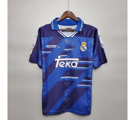 Real Madrid 94/96 Away Blue Soccer Jersey